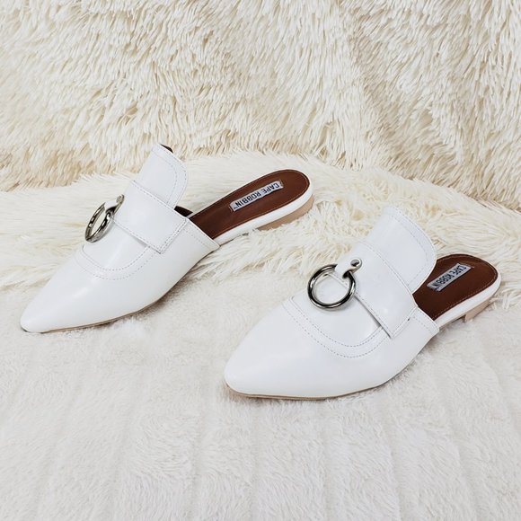 White Flat Mules Clog slides Slippers - Picture 7 of 8